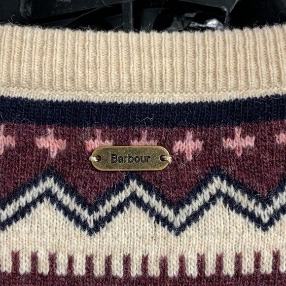 Barbour‎ Women's Birch Knit Fair Isle Crew Neck Wool Blend Sweater Size 14 NWT - Picture 3 of 14